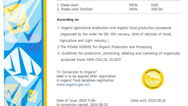 Successfully received our  IFOAM certificate (International Federation of Organic Agriculture Movements) 